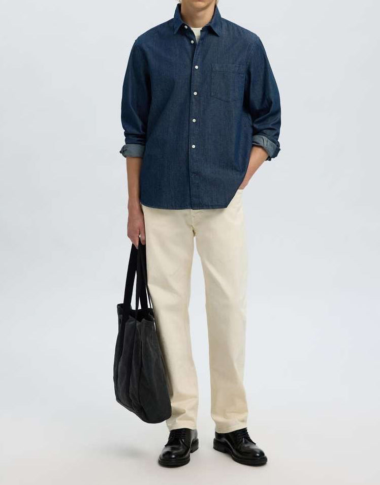 Camisa de botones azul talla XXL